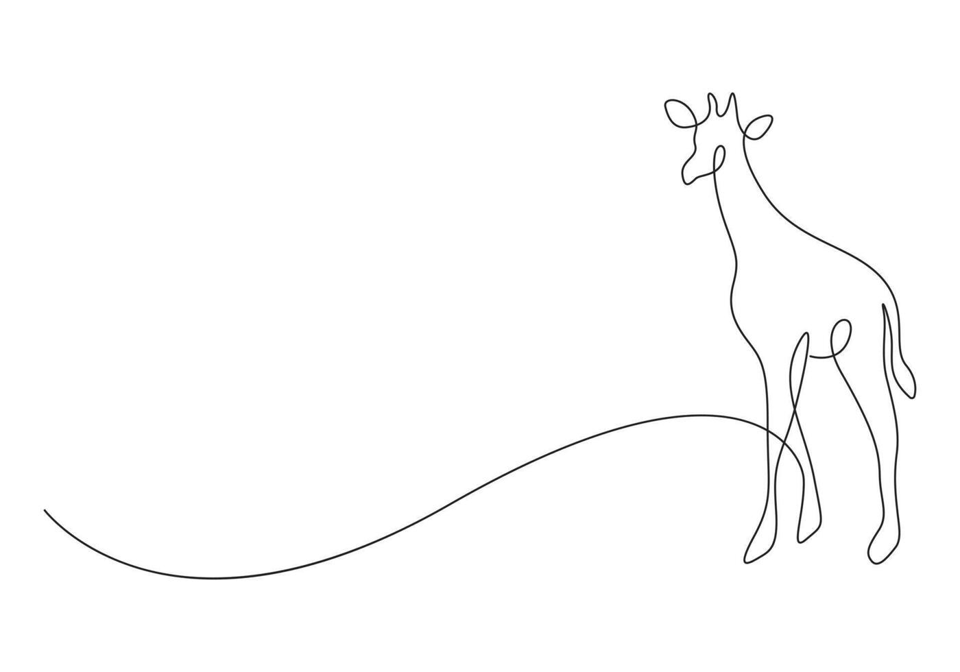 giraff i ett kontinuerlig linje teckning fri illustration vektor