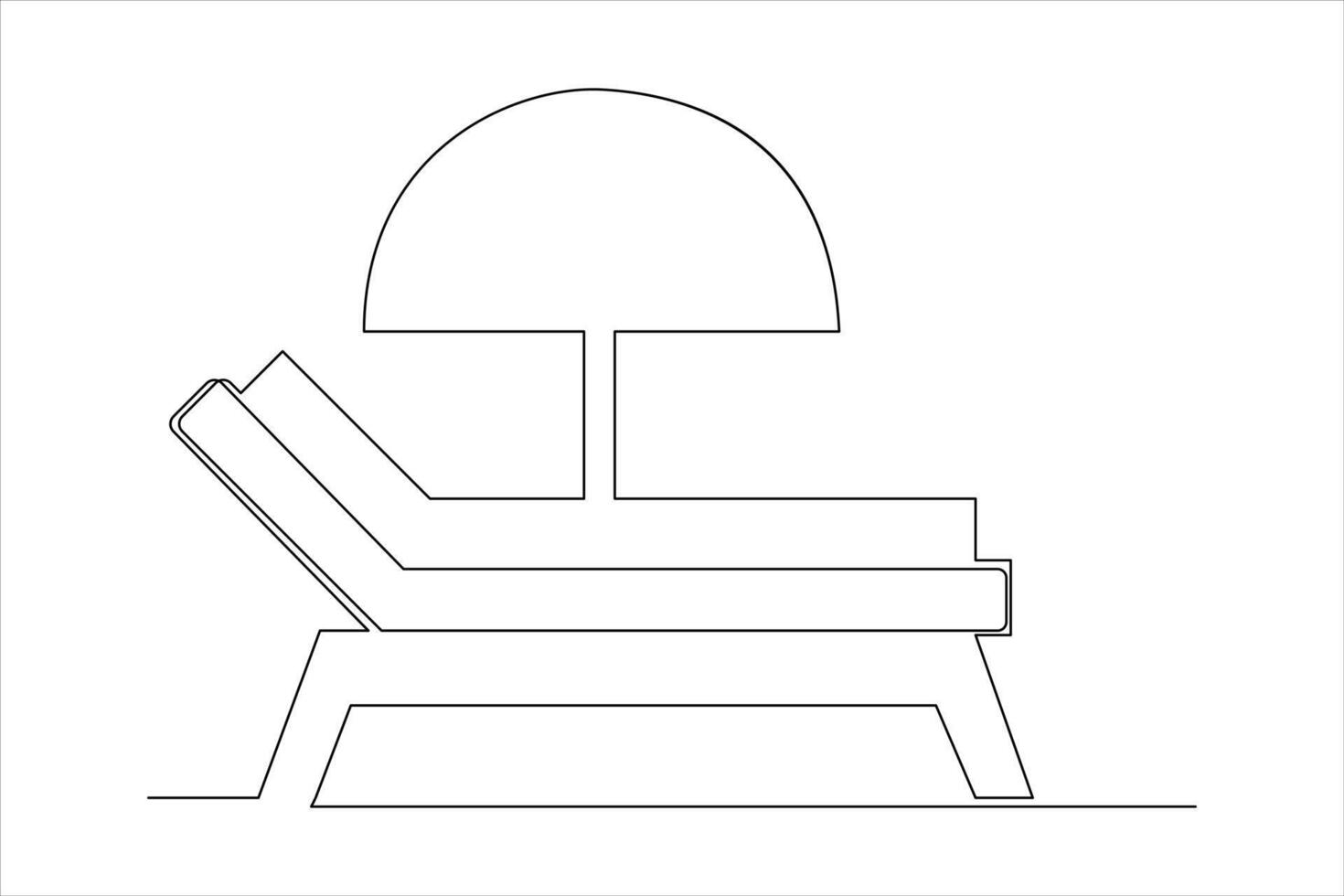 kontinuerlig ett linje teckning av strand paraply handflatan träd för sommar Semester linje konst illustration vektor