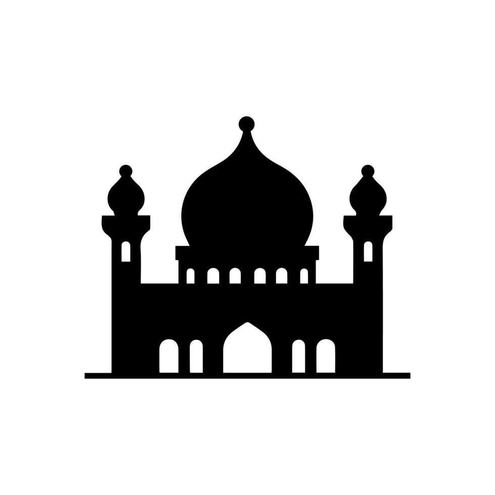 Moschee Symbol. schwarz Moschee Symbol auf Weiß Hintergrund. Illustration vektor