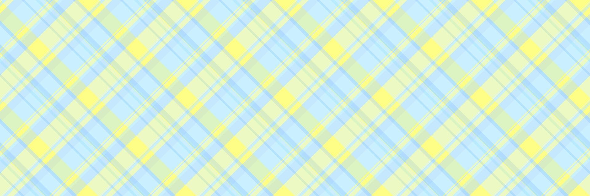 Rechteck Muster prüfen nahtlos, zeitgenössisch Textur Textil- Schottenstoff. adrett Plaid Stoff Hintergrund im Licht und Gelb Farben. vektor