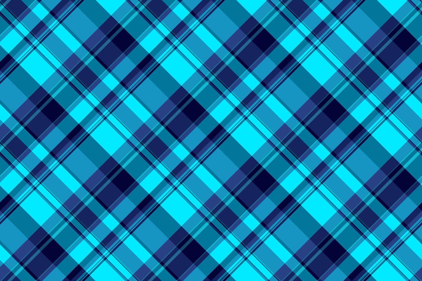 regulär nahtlos Muster, Fenster Hintergrund Textur Schottenstoff. Faden prüfen Stoff Plaid Textil- im cyan und Blau Farben. vektor