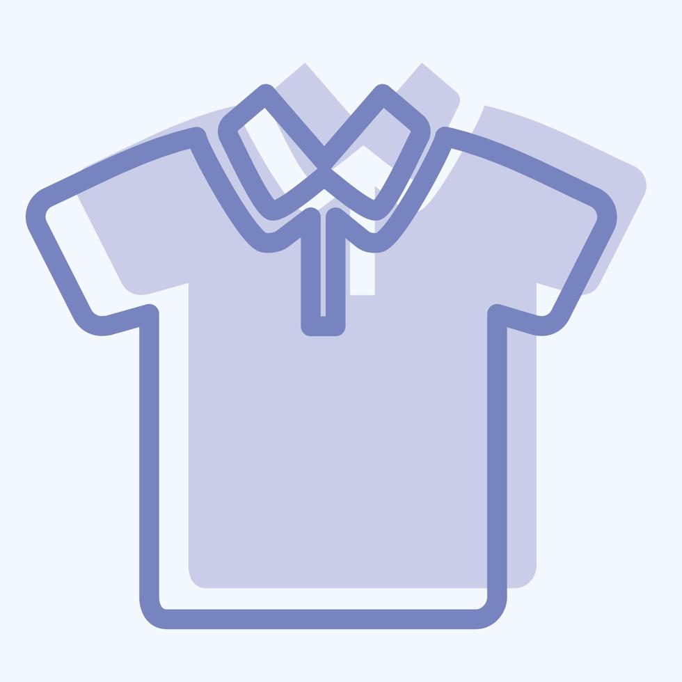 ikon t-shirt 1 - tvåfärgad stil, enkel illustration, redigerbar linje vektor