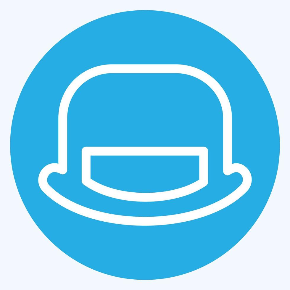 ikon hög hatt - stil med blå ögon, enkel illustration, redigerbar linje vektor