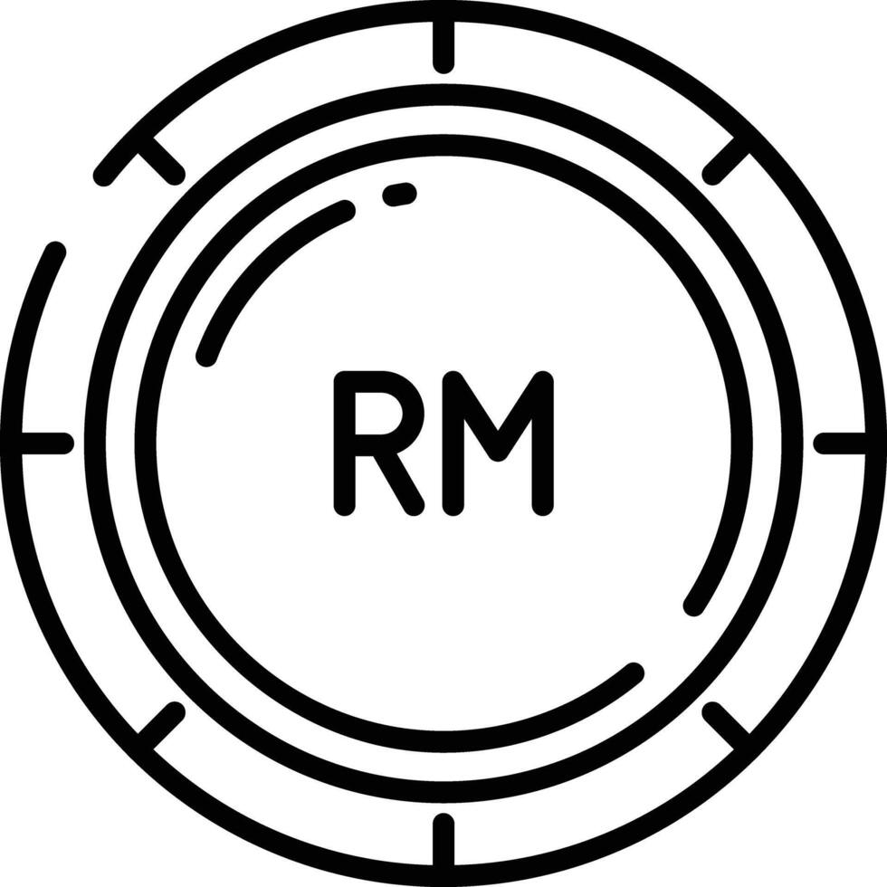 ringgit Münze Gliederung Illustration vektor