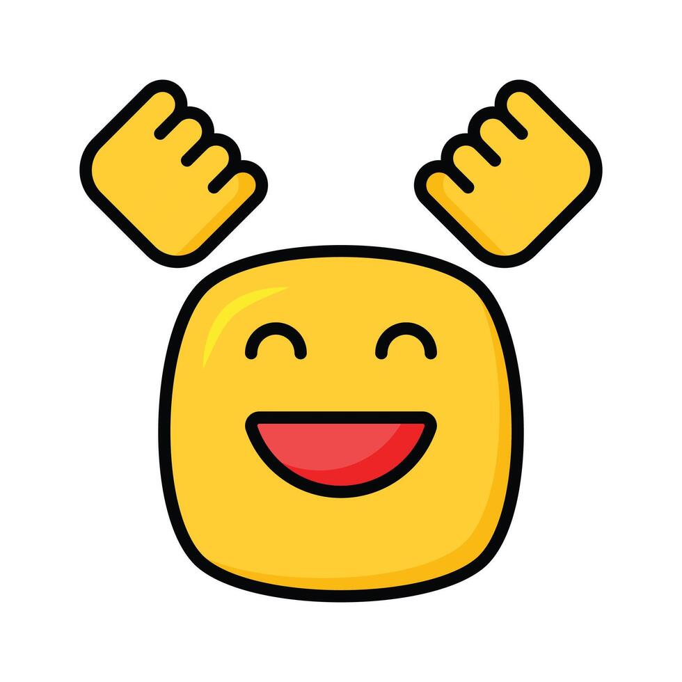 entusiastisk emoji ikon, Lycklig ansikte design vektor