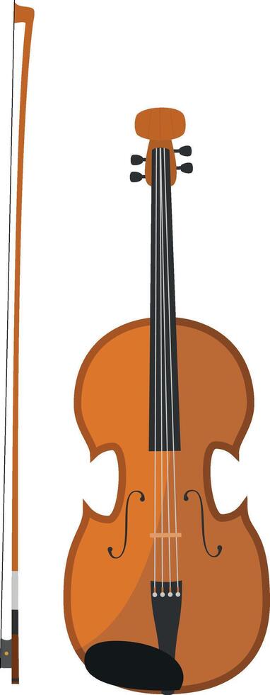 Illustration von ein Violine im Karikatur Stil isoliert auf Weiß Hintergrund vektor
