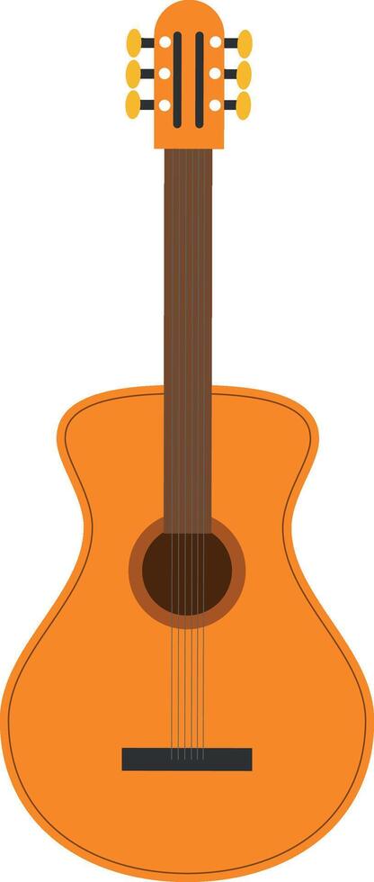 Illustration von ein klassisch Gitarre im Karikatur Stil isoliert auf Weiß Hintergrund vektor