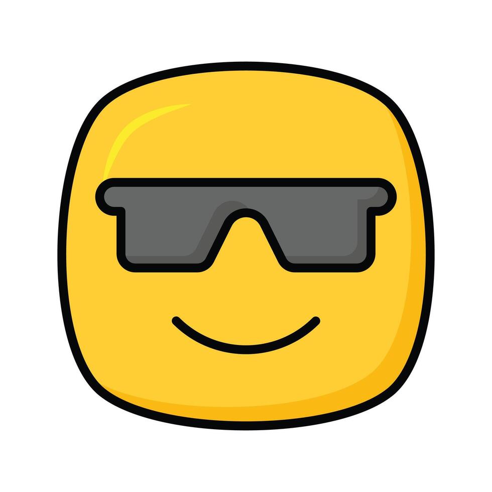 glasögon på emoji ansikte som visar begrepp ikon av Häftigt emoji, stolt emoji vektor