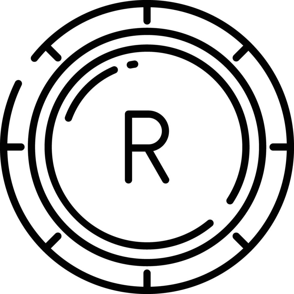 Süd afrikanisch rand Münze Gliederung Illustration vektor