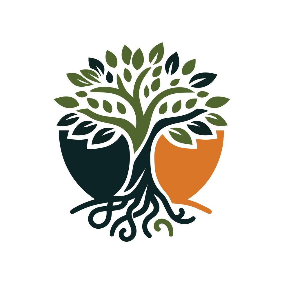 Baum Logo Design Illustration vektor