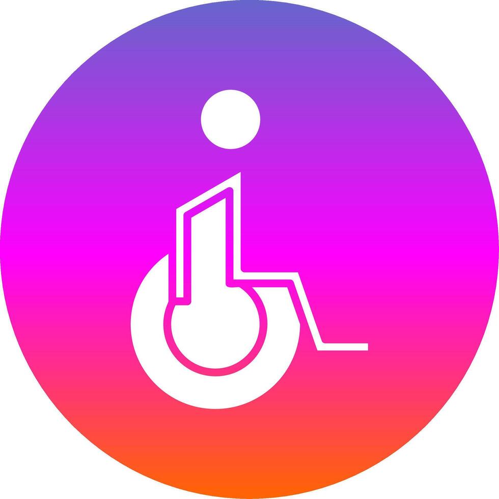 handikappade patient glyf lutning cirkel ikon design vektor