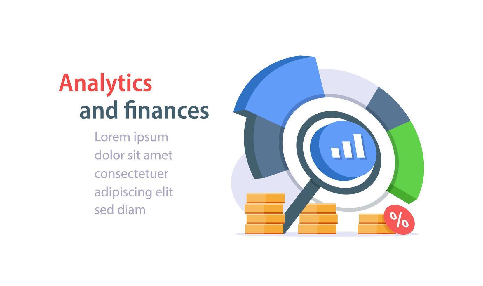 Performance Daten Analytik, Investition Bericht, Marketing lernen, Vorsprechen Dienstleistungen vektor