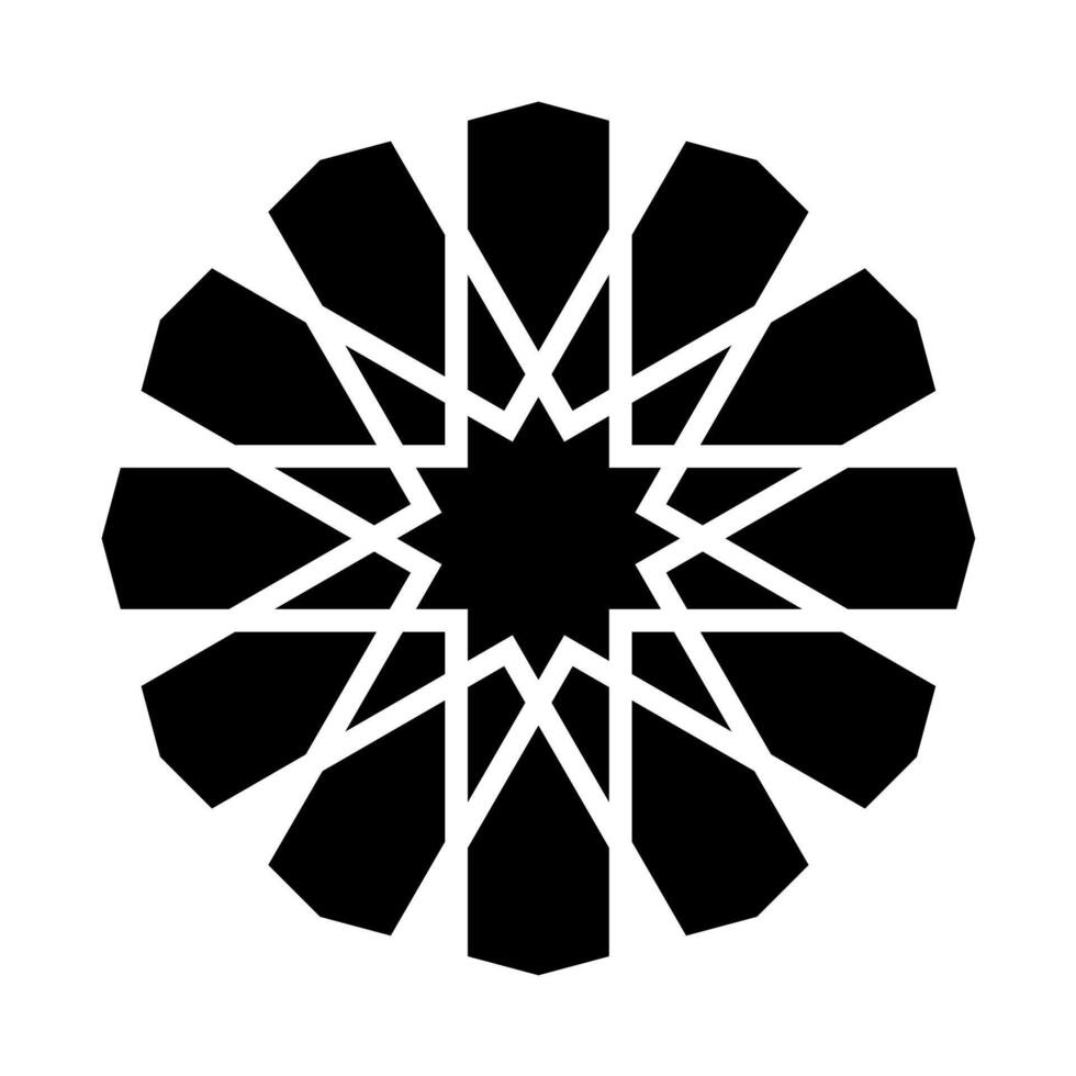 islamic geometrisk design element illustration svart silhuett isolerat på vit bakgrund. logotyp ikon vektor