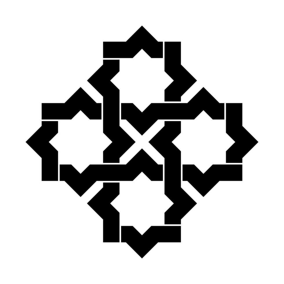 islamisch geometrisch Design Element Illustration schwarz Silhouette isoliert auf Weiß Hintergrund. Logo Symbol vektor