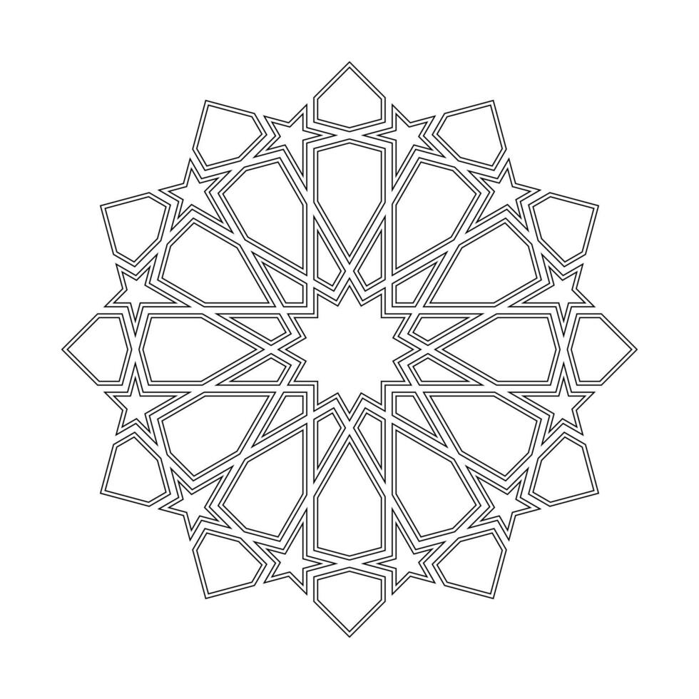 islamic geometrisk kontur översikt design element illustration isolerat på vit bakgrund. logotyp ikon vektor