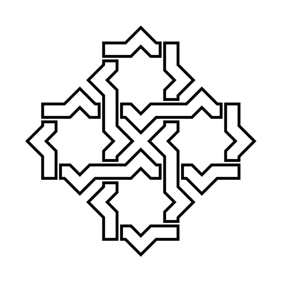 islamic geometrisk kontur översikt design element illustration isolerat på vit bakgrund. logotyp ikon vektor