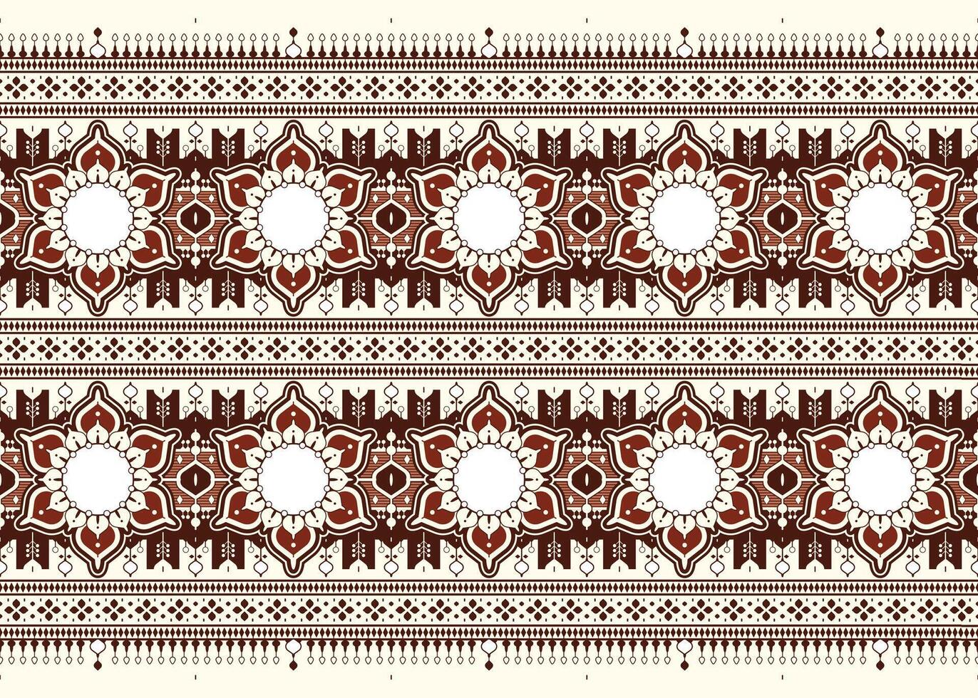Mandalas und geometrisch Design auf dunkel Hintergrund, ethnisch Stoff nahtlos orientalisch Muster zum Tuch, Teppich, Hintergrund, Batik, Verpackung usw. vektor