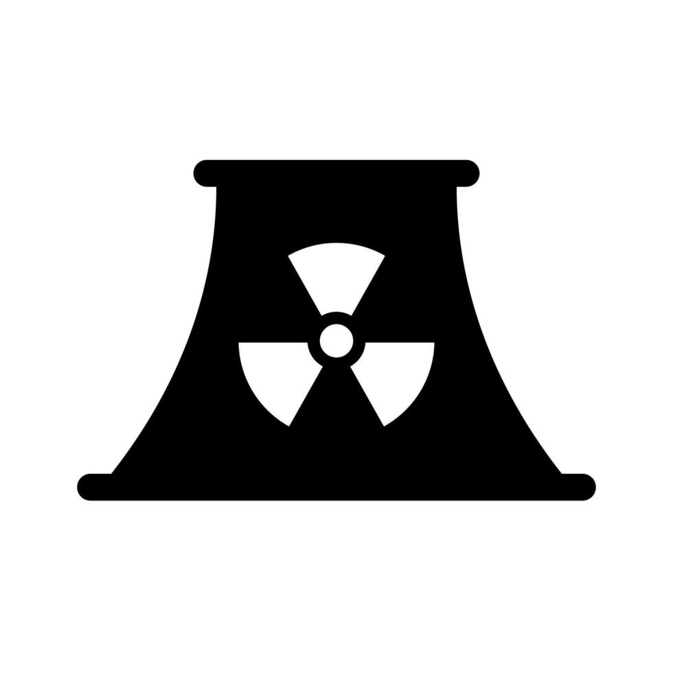 nuklear Reaktor Silhouette Symbol. vektor