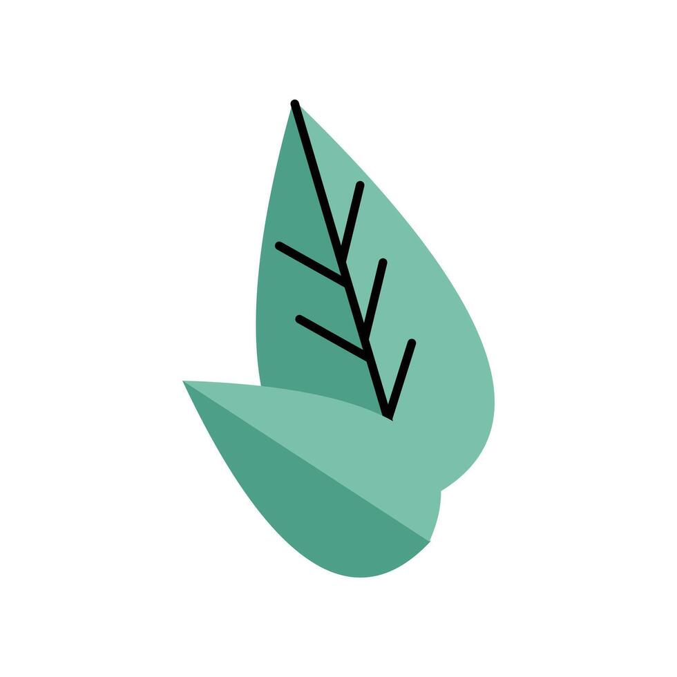 blad växt ekologi ikon illustration design grafisk platt och enkel stil. blomma och blad dekorativ ikon. grön löv ram på vit bakgrund. vektor