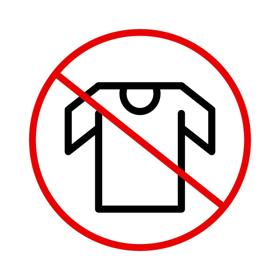 T-Shirt Verbot unterzeichnen. kurz Ärmel verboten. vektor