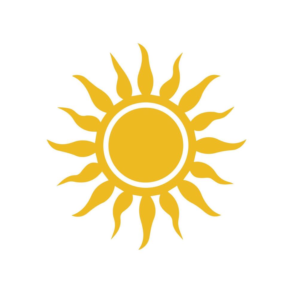 Sol Färg ikon morgon- dag design. vektor