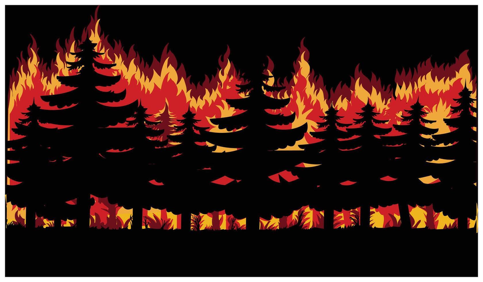 Illustration von ein Verbrennung auf ein Hintergrund von Gelb und Rot. groß und groß Feuer Illustration Design. Feuer Hintergrund Element. Feuer Element Hintergrund zum Ihre Design Bedürfnisse vektor