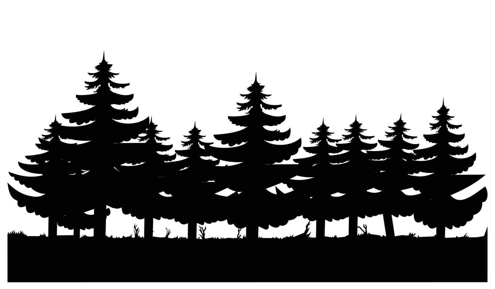 Kiefer Wald Symbol. eben Stil. Silhouette von Baum und Wald Illustration Design. Pflanze und Natur Design Elemente. natürlich Hintergrund Elemente zum Ihre Design braucht. vektor