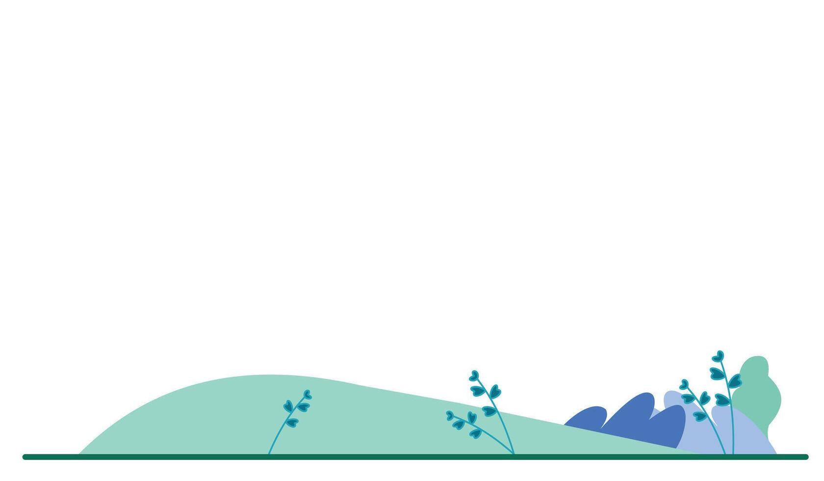 illustration av en grön fält med träd och gräs på en vit bakgrund. bred och luftig ängar. naturlig design element för din design behov vektor