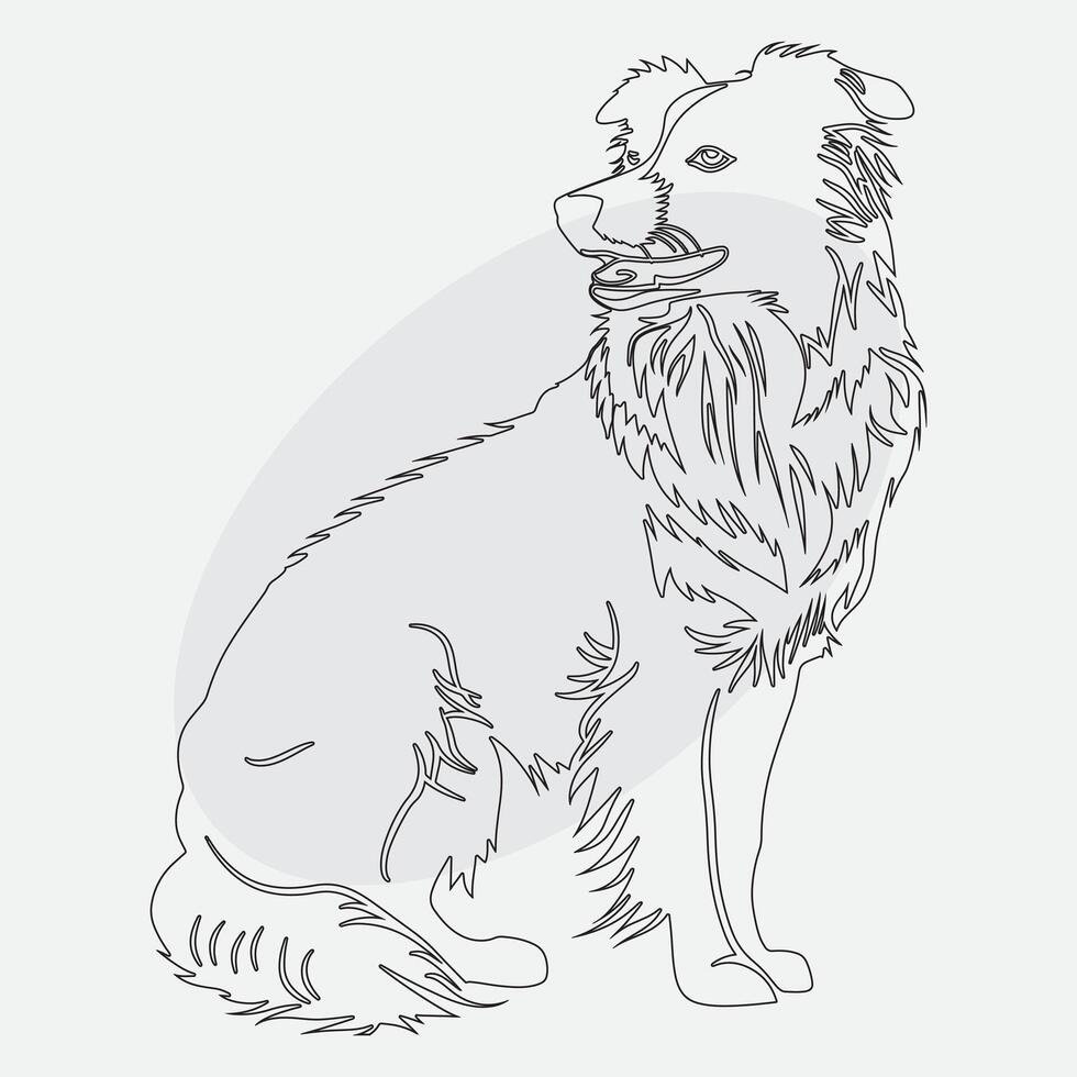 hand dragen hund översikt illustration vektor