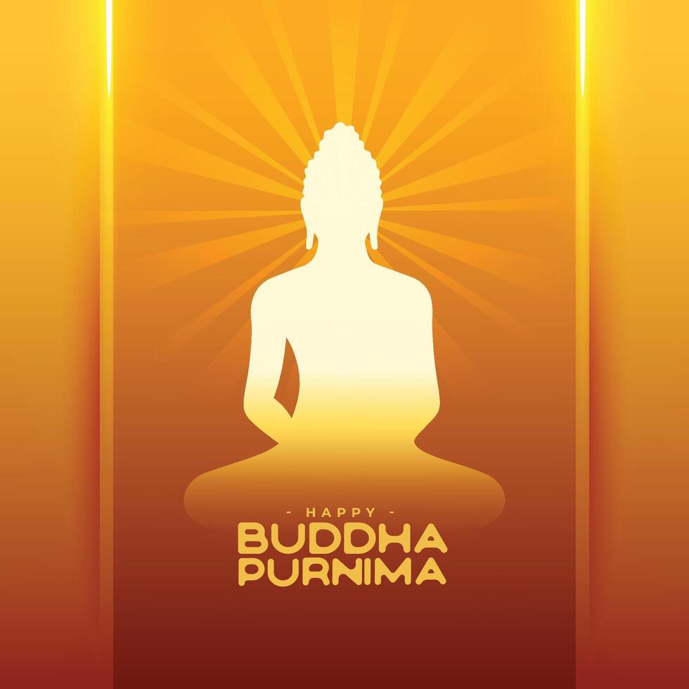 Lycklig buddha purnima eller Vesak dag hälsning bakgrund vektor
