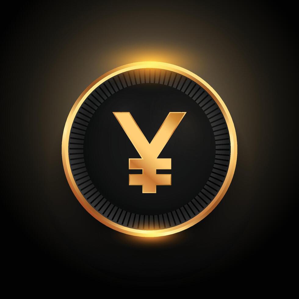 glänzend und golden Münze mit japanisch Währung Yuan Symbol vektor