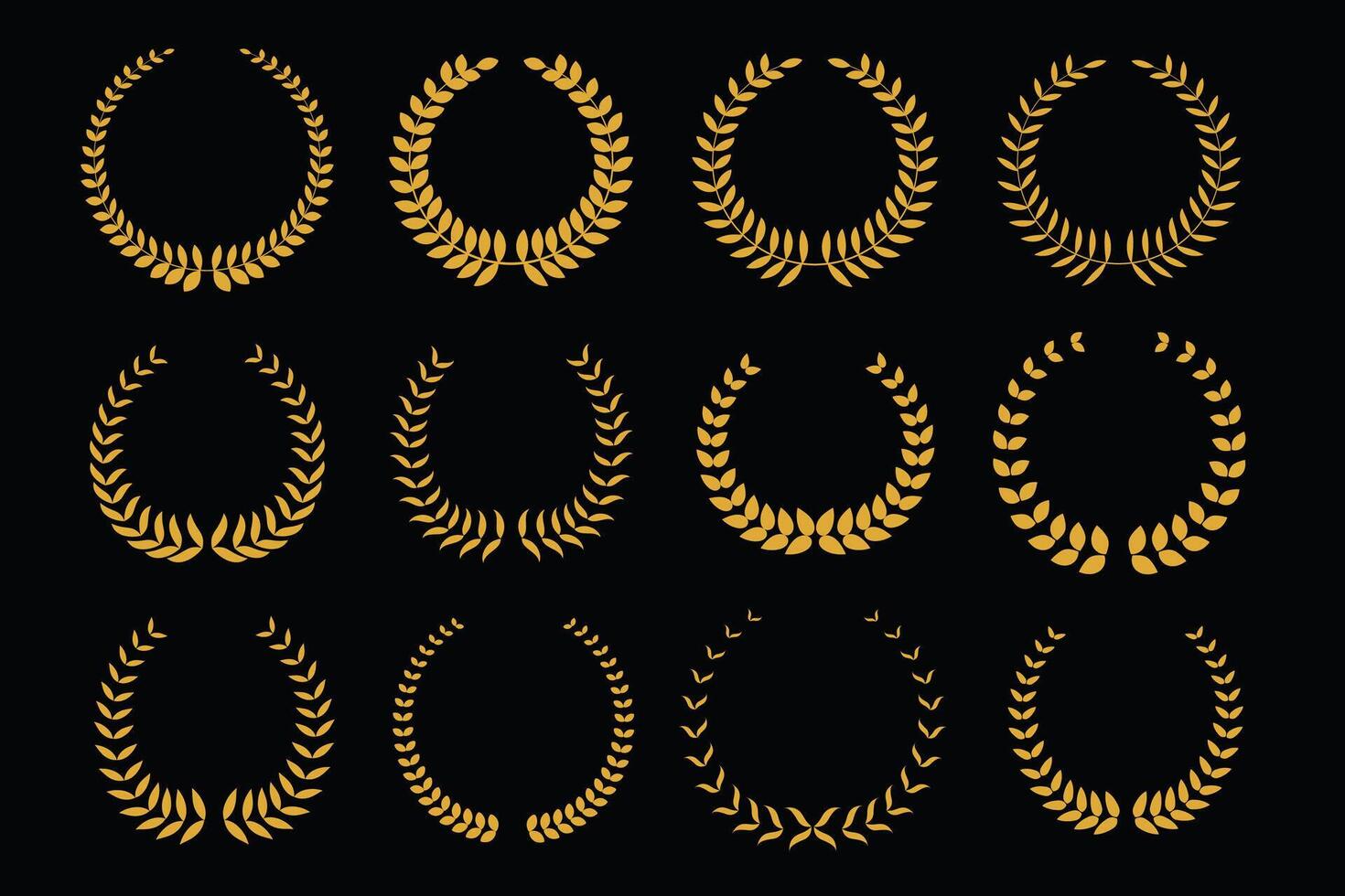 Auge fangen golden Lorbeer Rahmen dunkel Hintergrund im Sammlung vektor