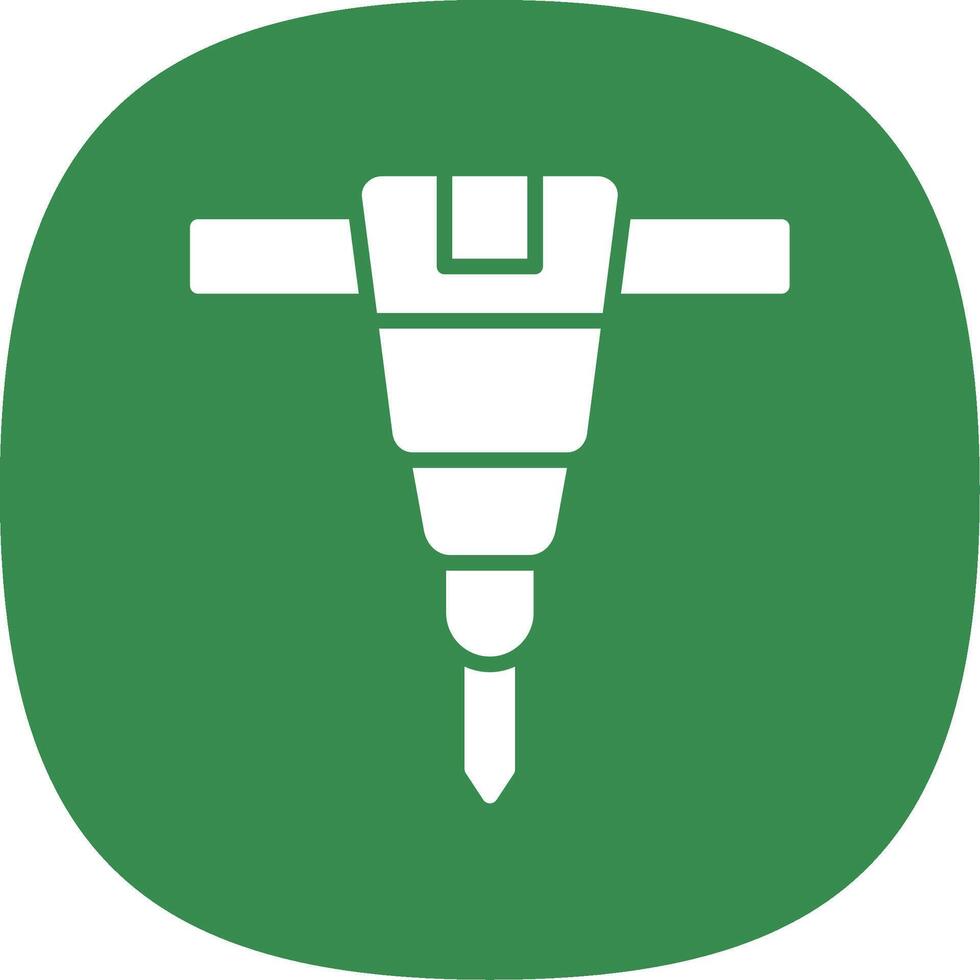 Presslufthammer Glyphe Kurve Symbol Design vektor