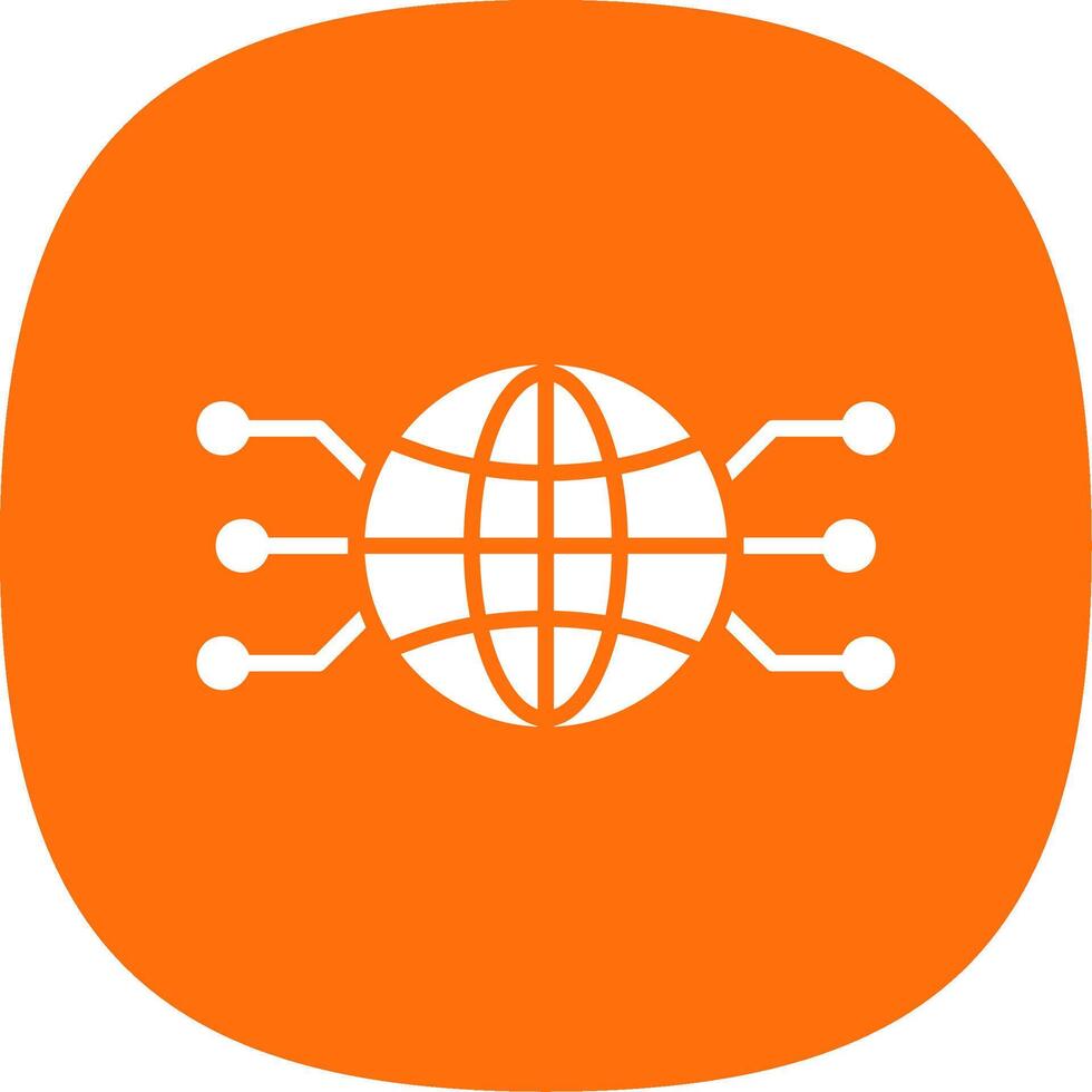 global nätverk glyf kurva ikon design vektor
