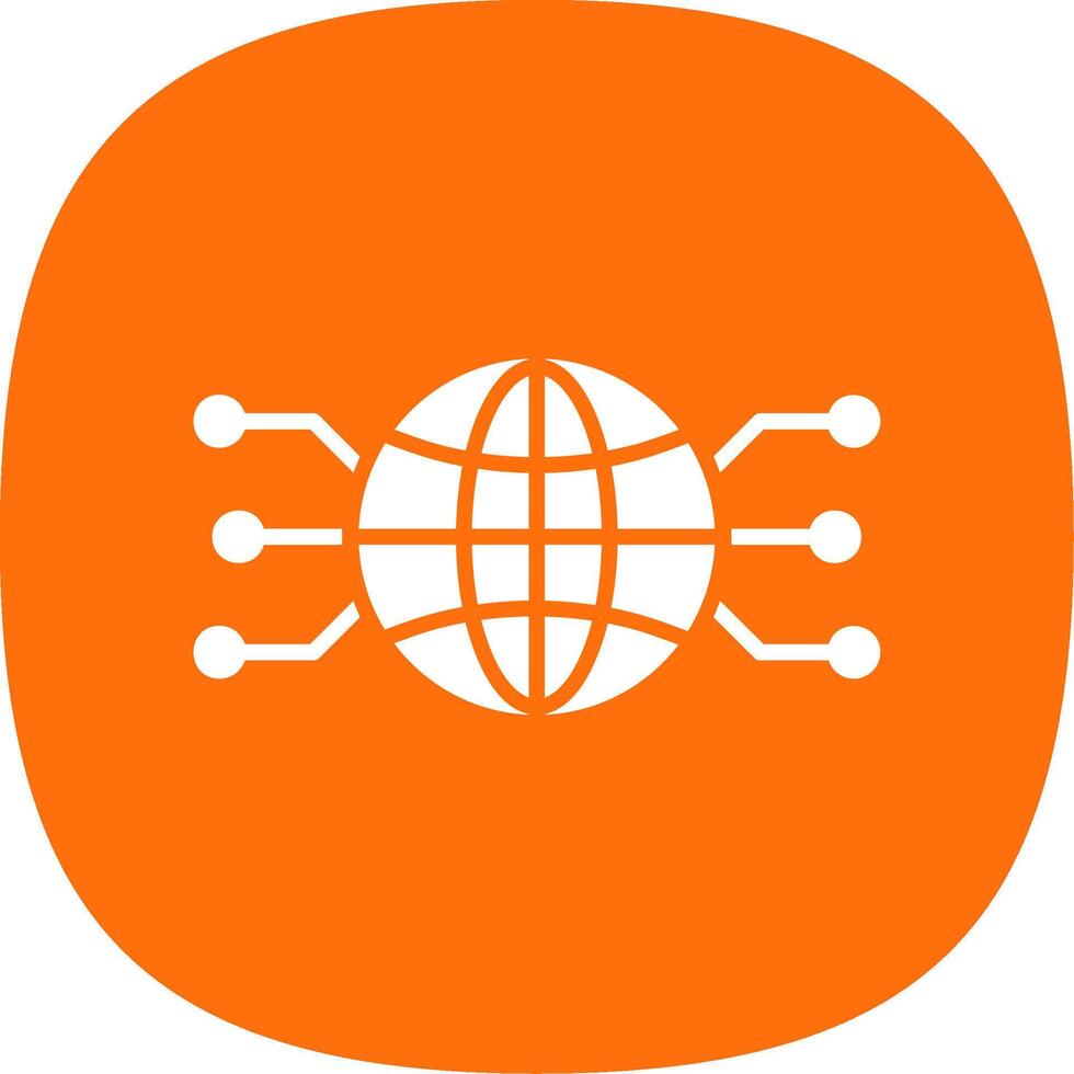 global Netzwerk Glyphe Kurve Symbol Design vektor