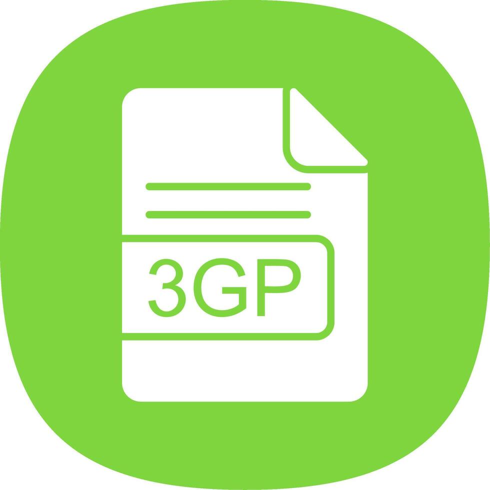 3gp Datei Format Glyphe Kurve Symbol Design vektor