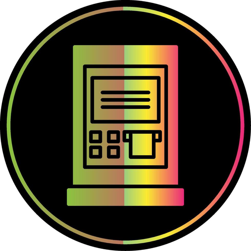 Geldautomat Glyphe fällig Farbe Symbol Design vektor