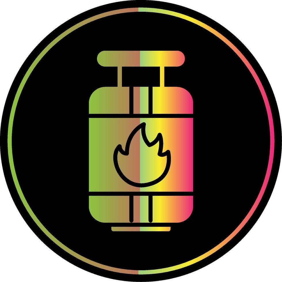 Gas Zylinder Glyphe fällig Farbe Symbol Design vektor