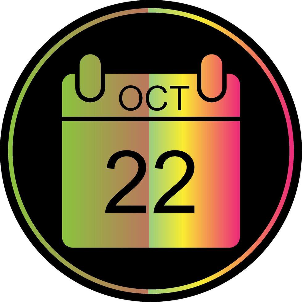 oktober glyf på grund av Färg ikon design vektor