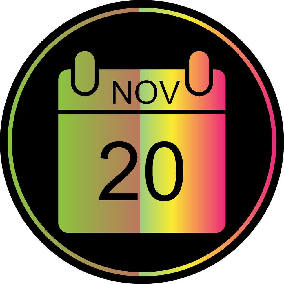november glyf på grund av Färg ikon design vektor
