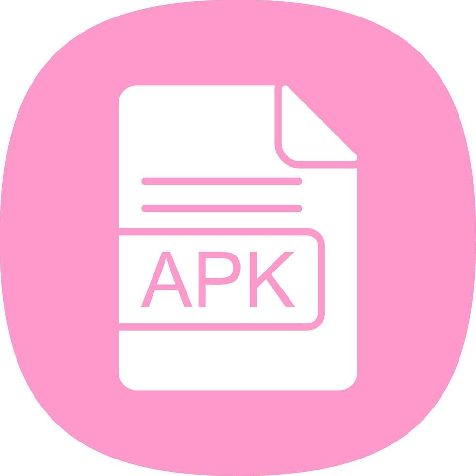 apk fil formatera glyf kurva ikon design vektor