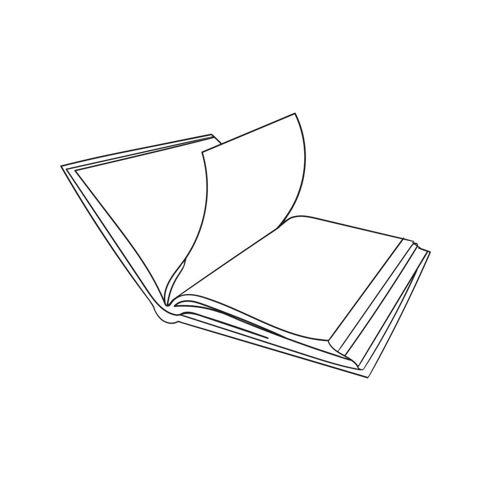 hand ritning doodle bok illustration ikonen kontinuerlig linje stil vektor