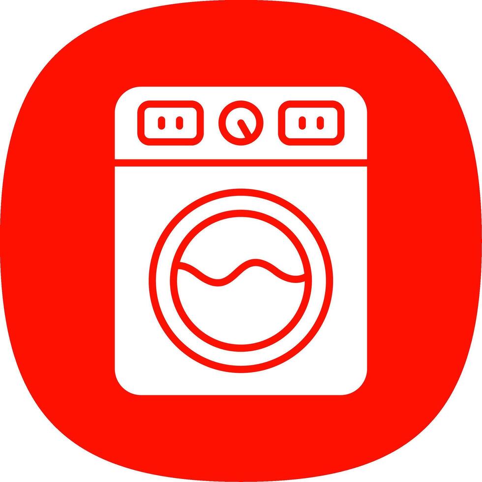 Waschen Maschine Glyphe Kurve Symbol Design vektor
