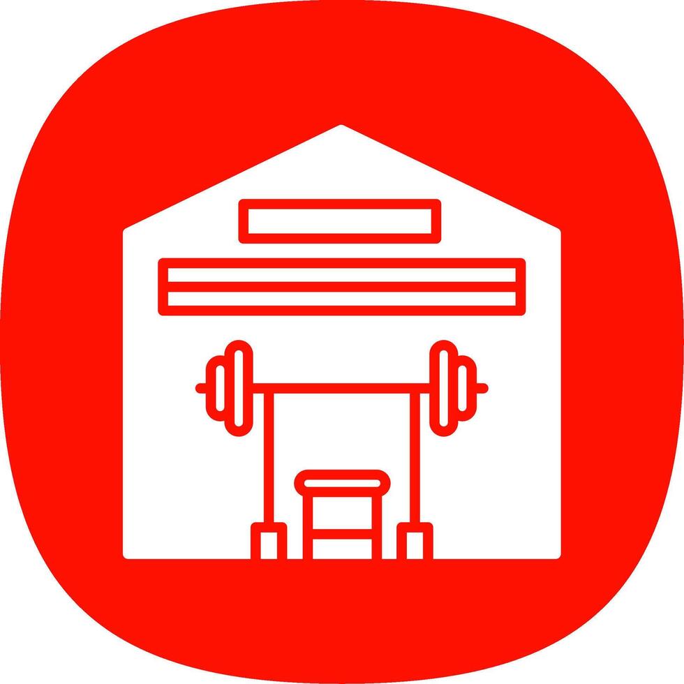 Fitnessstudio Glyphe Kurve Symbol Design vektor