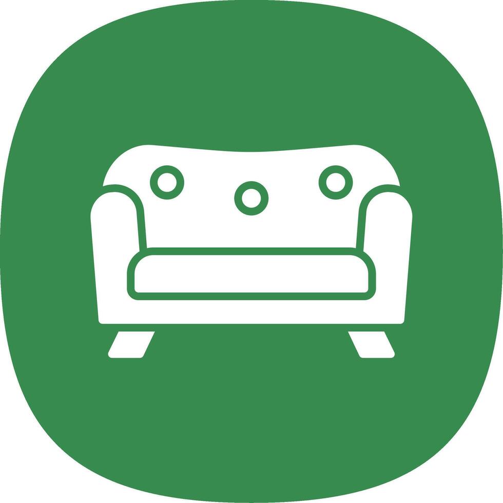 Sofa Glyphe Kurve Symbol Design vektor