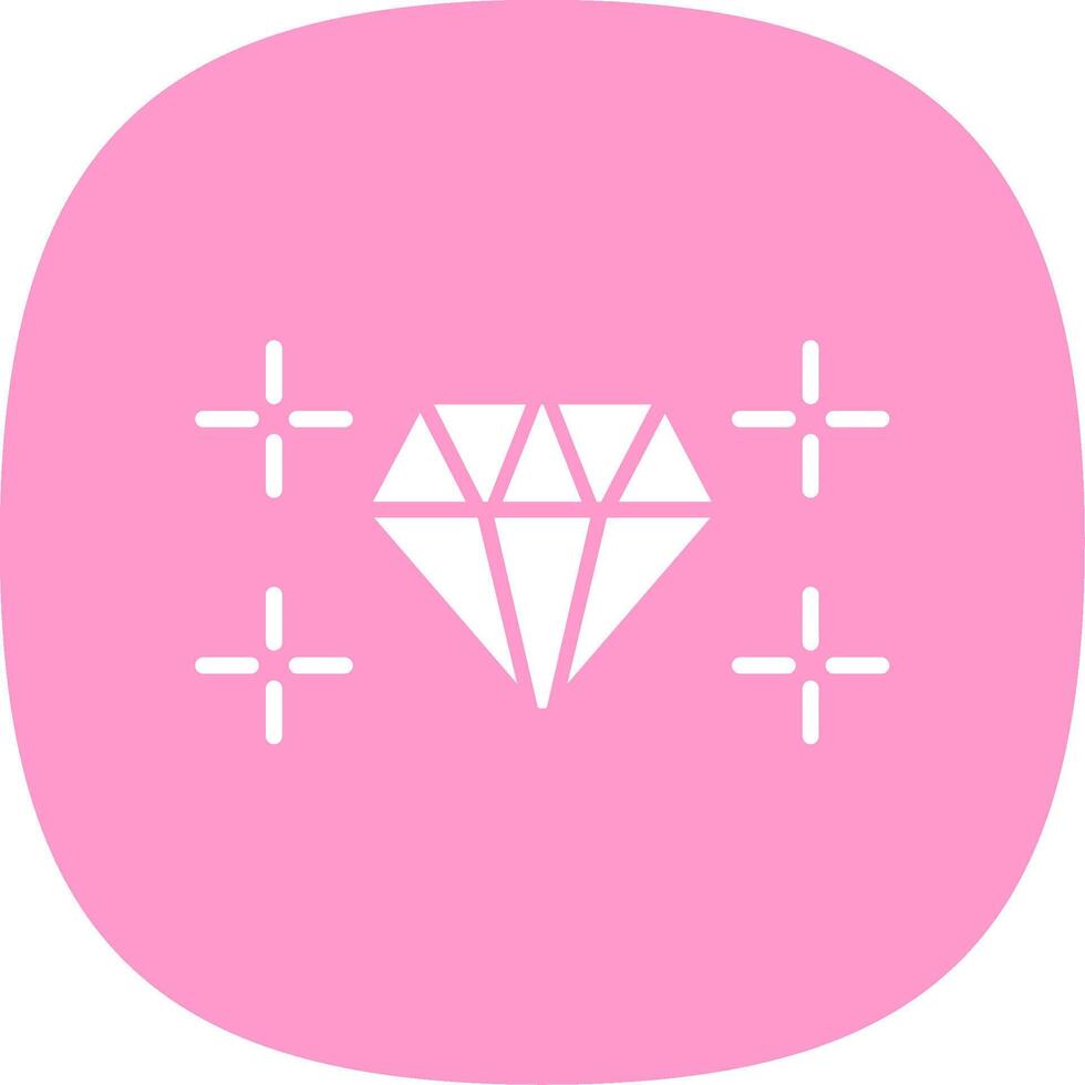 diamant glyf kurva ikon design vektor
