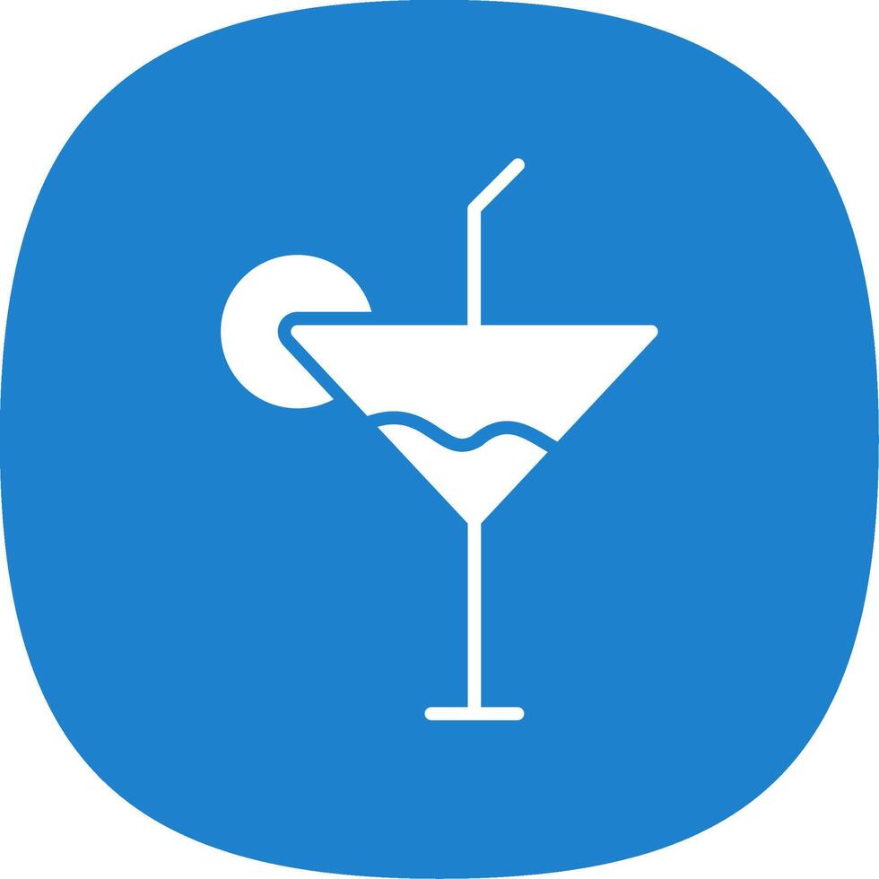 Cocktail Glyphe Kurve Symbol Design vektor