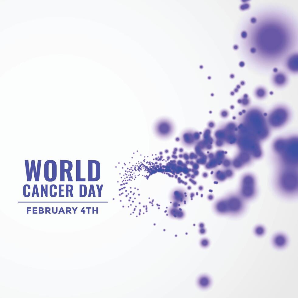värld cancer dag begrepp affisch med flygande partiklar vektor