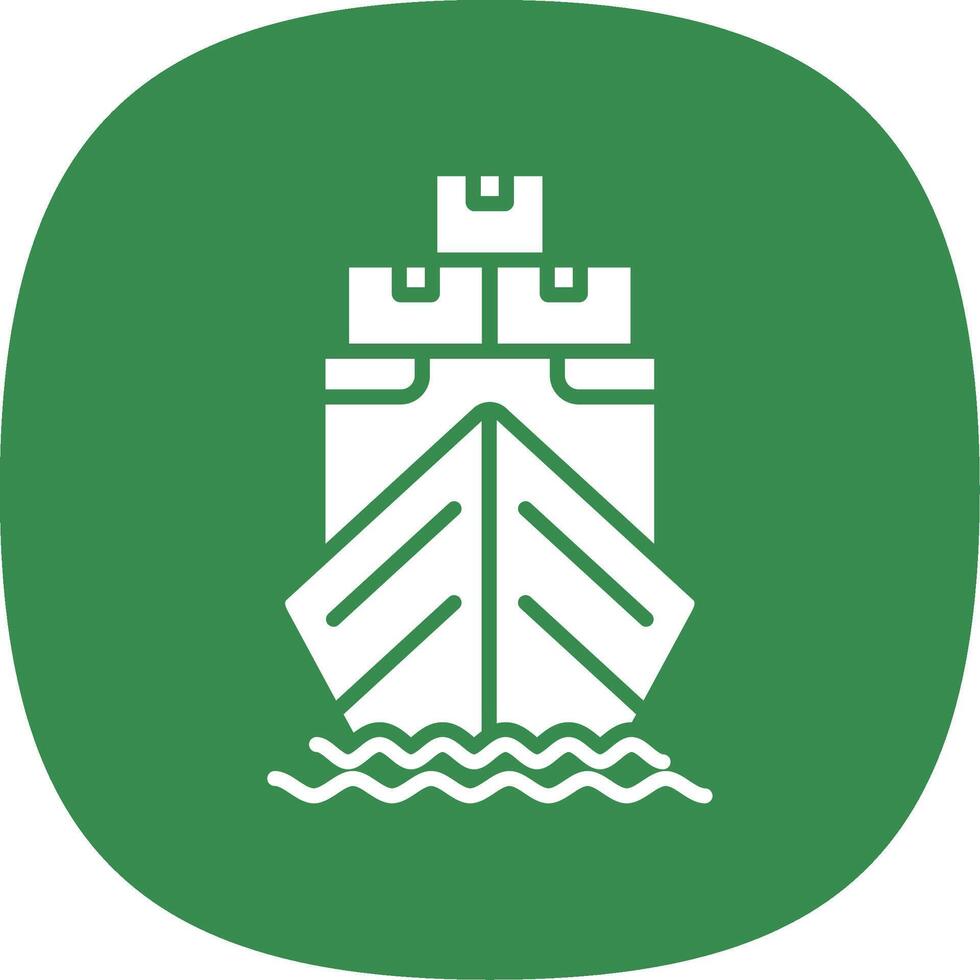 Yacht Glyphe Kurve Symbol Design vektor