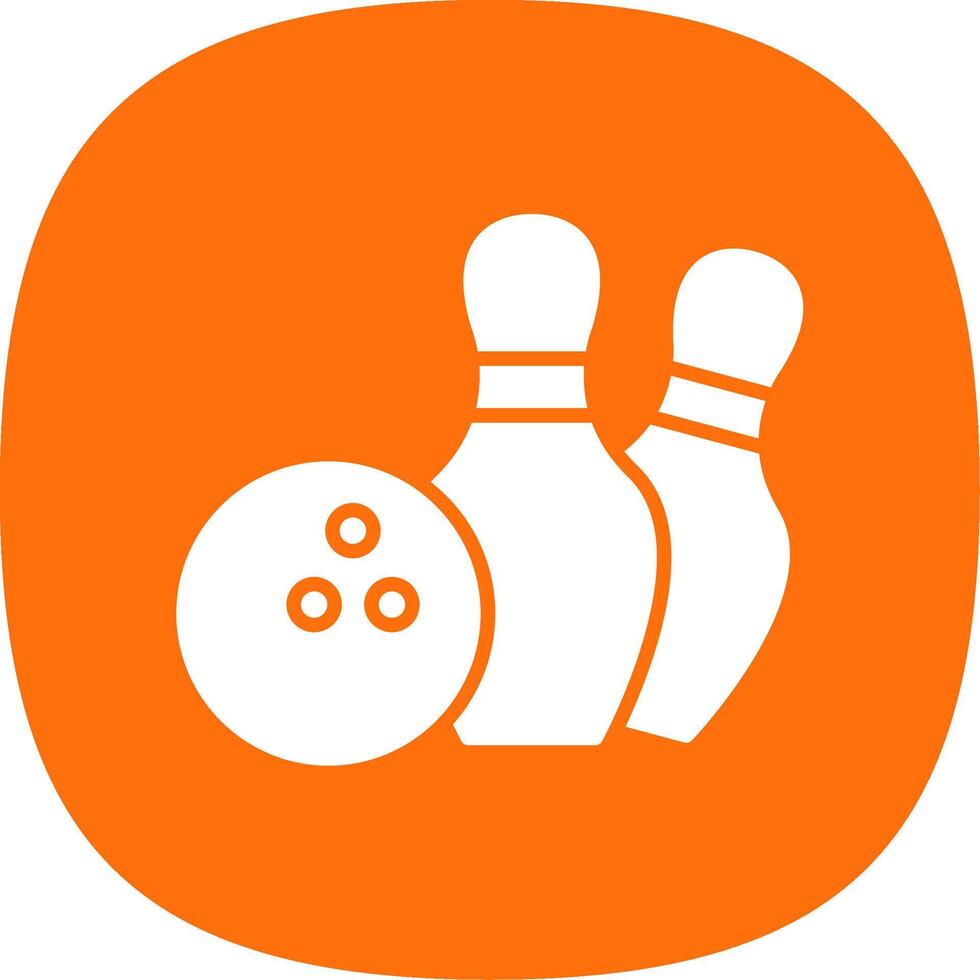 Bowling Glyphe Kurve Symbol Design vektor